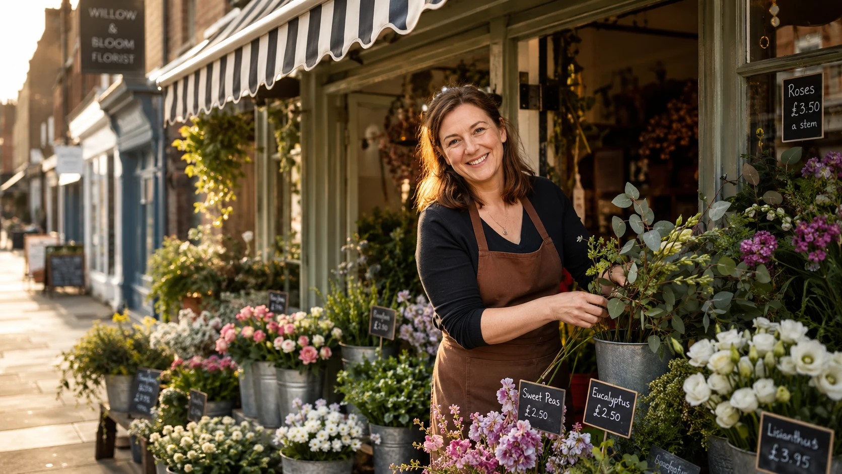 Florist owner in Brighton, funded by Capvant